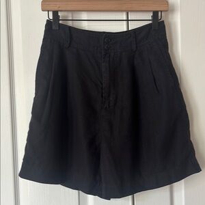 Madewell Black Linen Pleated Shorts